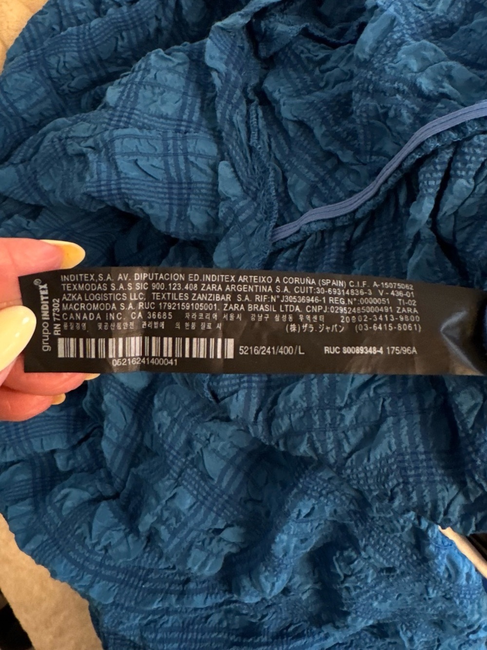 Zara Electric Blue Long Sleeve Ruched Midi Dress - Picture 12 of 12